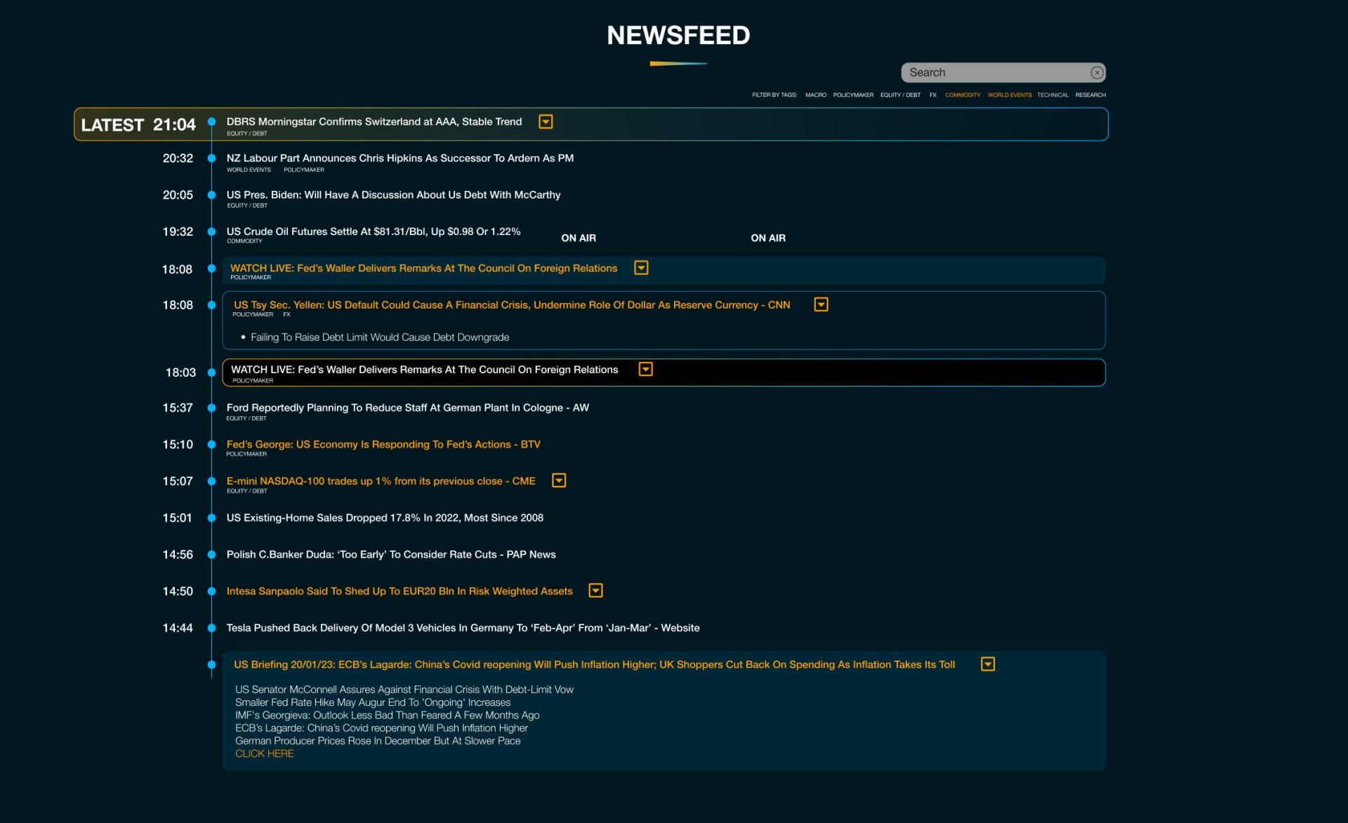Newsfeed Screenshot